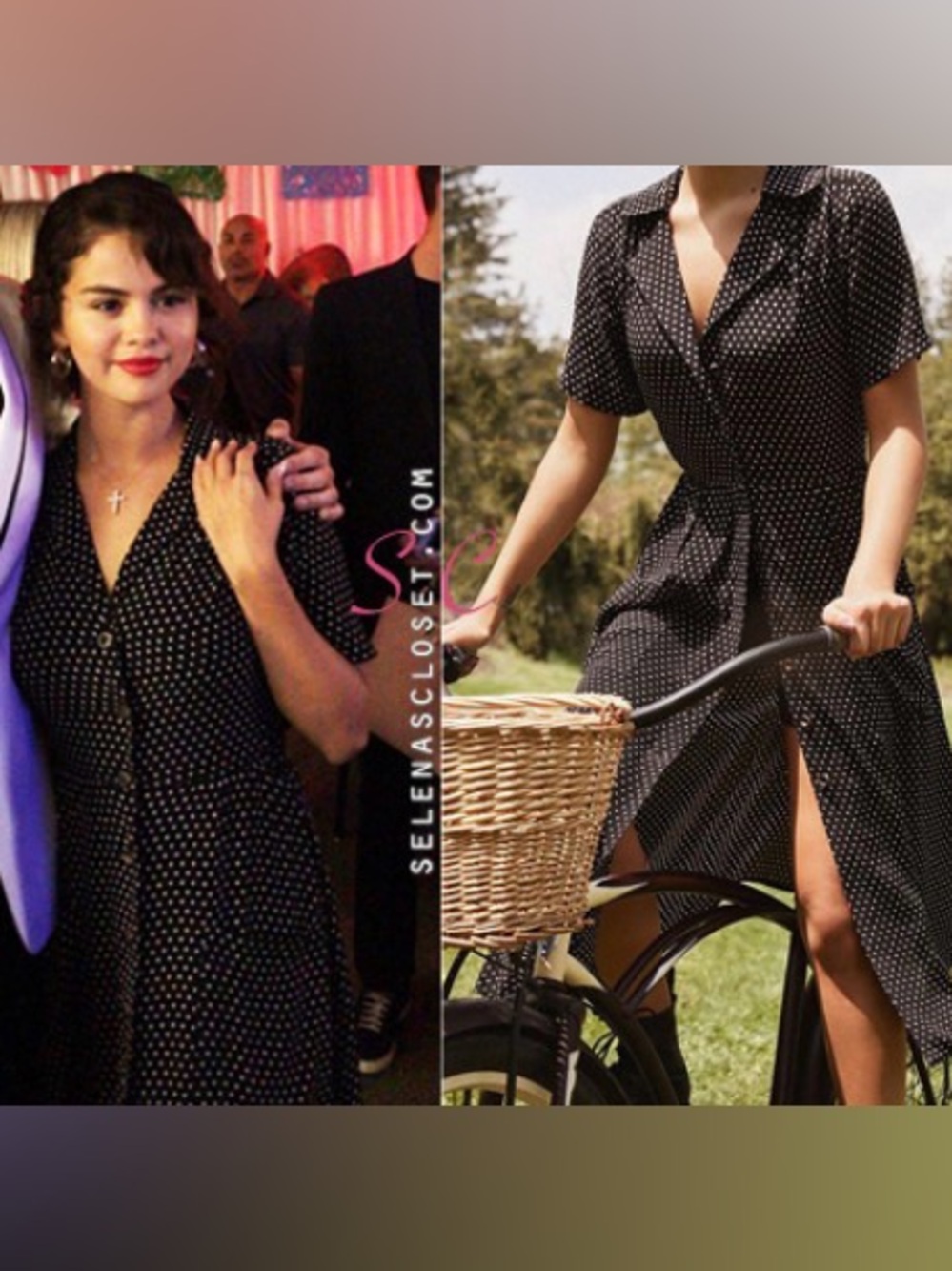 Urban Outfitters- Polka Dot Button-Front Midi Dress - Black/White